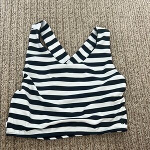 Striped Black and White bikini Top